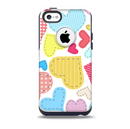 The Fun Colored Heart Patches Skin for the iPhone 5c OtterBox Commuter Case