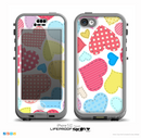 The Fun Colored Heart Patches Skin for the iPhone 5c nüüd LifeProof Case
