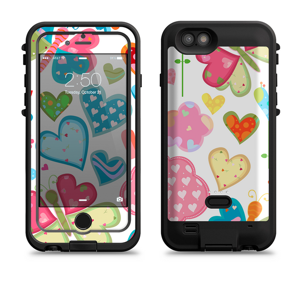 The Fun Colored Love-Heart Treats Apple iPhone 6/6s LifeProof Fre POWER Case Skin Set
