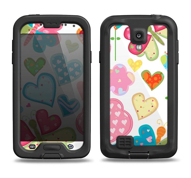 The Fun Colored Love-Heart Treats Samsung Galaxy S4 LifeProof Nuud Case Skin Set