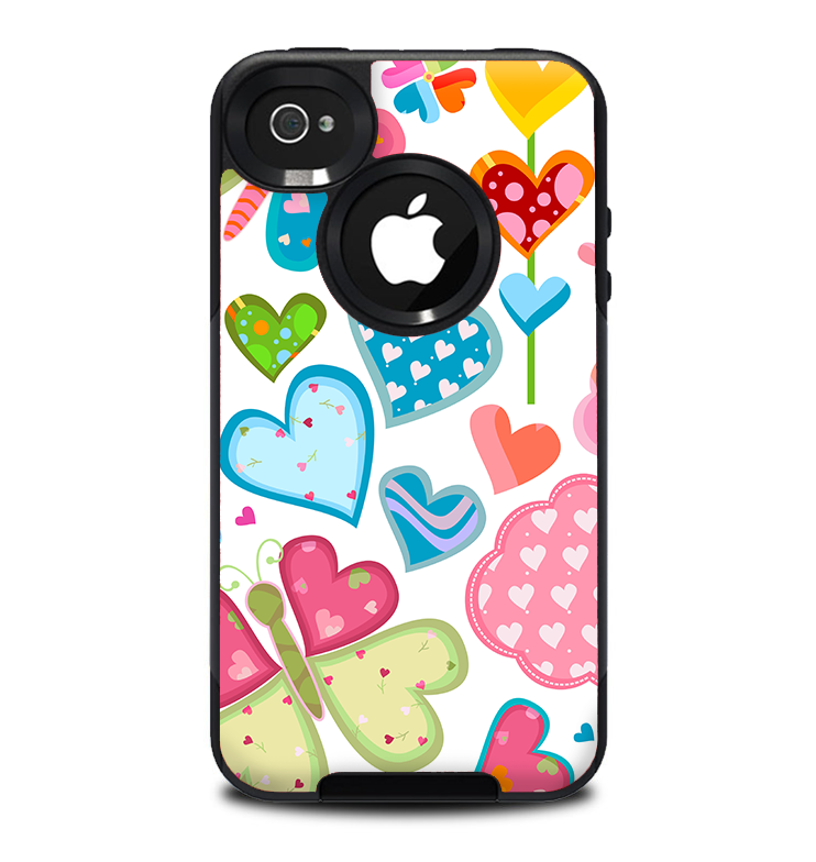 The Fun Colored Vector Flower Petals Skin for the iPhone 4-4s OtterBox Commuter Case