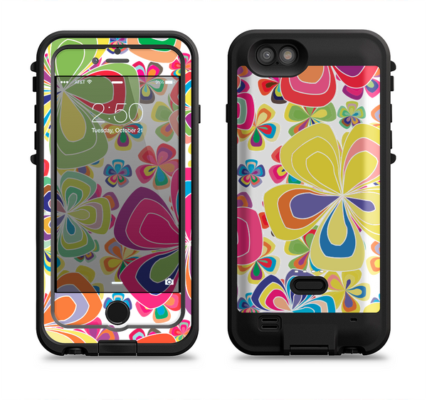 The Fun Colored Vector Flower Petals Apple iPhone 6/6s LifeProof Fre POWER Case Skin Set