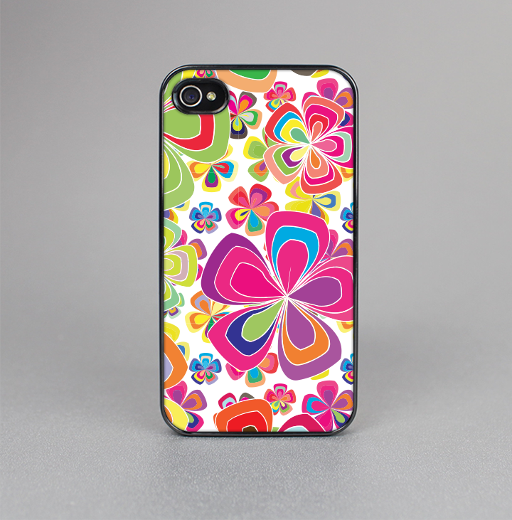 The Fun Colored Vector Flower Petals Skin-Sert for the Apple iPhone 4-4s Skin-Sert Case