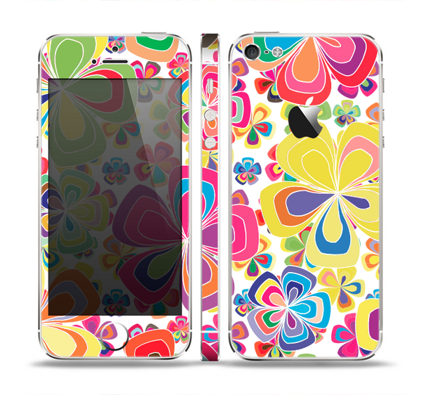 The Fun Colored Vector Flower Petals Skin Set for the Apple iPhone 5