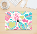 The Fun Colored Vector Pattern Hearts Skin Kit for the 12" Apple MacBook (A1534)