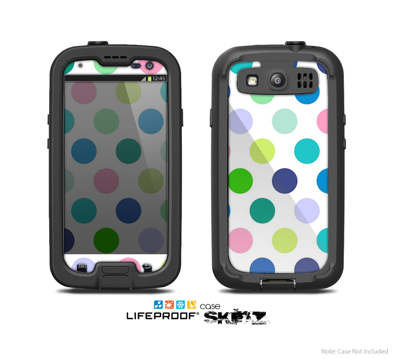 The Fun Colored Vector Polka Dots Skin For The Samsung Galaxy S3 LifeProof Case