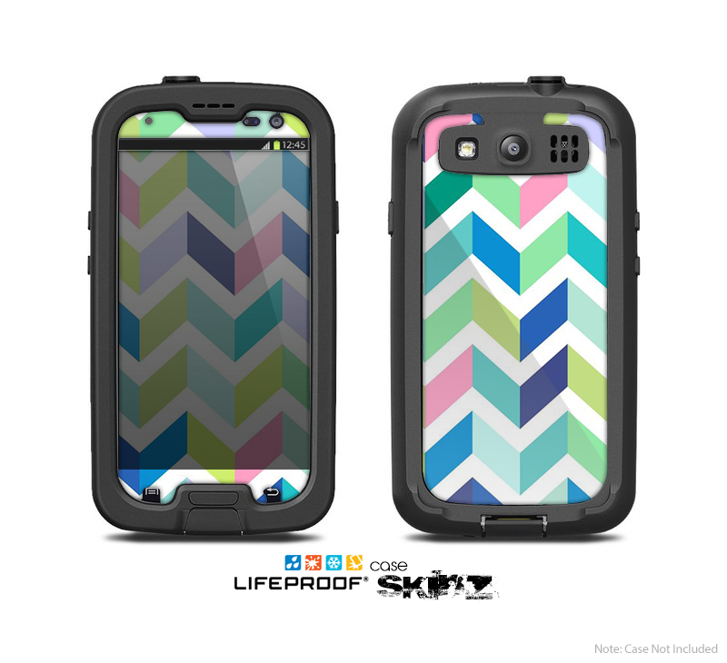 The Fun Colored Vector Segrmented Chevron Pattern Skin For The Samsung Galaxy S3 LifeProof Case