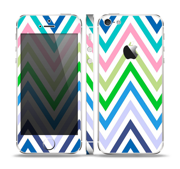 The Fun Colored Vector Sharp Chevron Pattern Skin Set for the Apple iPhone 5