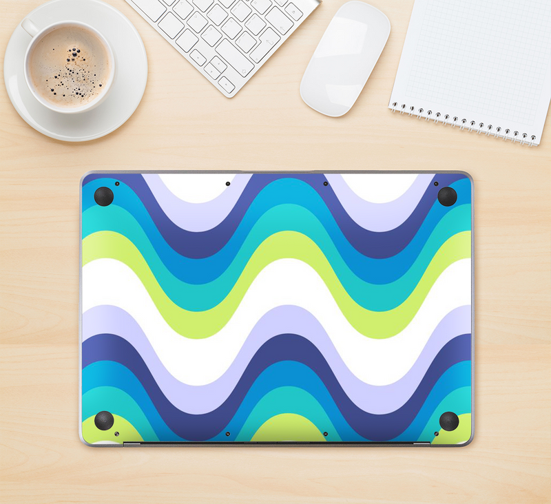 The Fun Colored Vector Sharp Swirly Pattern Skin Kit for the 12" Apple MacBook (A1534)