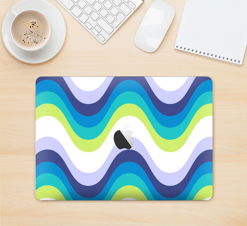 The Fun Colored Vector Sharp Swirly Pattern Skin Kit for the 12" Apple MacBook (A1534)