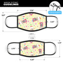 The Fun Colorful Gumball Machine Pattern - Made in USA Mouth Cover Unisex Anti-Dust Cotton Blend Reusable & Washable Face Mask with Adjustable Sizing for Adult or Child