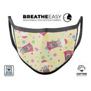 The Fun Colorful Gumball Machine Pattern - Made in USA Mouth Cover Unisex Anti-Dust Cotton Blend Reusable & Washable Face Mask with Adjustable Sizing for Adult or Child