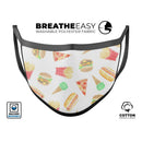 The Fun Fries, Pizza, Dogs, and Icecream - Made in USA Mouth Cover Unisex Anti-Dust Cotton Blend Reusable & Washable Face Mask with Adjustable Sizing for Adult or Child