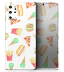 The Fun Fries,Pizza,Dogs, and Icecream - Premium Vinyl Skin Decal for Samsung Galaxy S25 Ultra, S24, S23, S22 & All Galaxy S Models