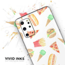 The Fun Fries,Pizza,Dogs, and Icecream - Premium Vinyl Skin Decal for Samsung Galaxy S25 Ultra, S24, S23, S22 & All Galaxy S Models
