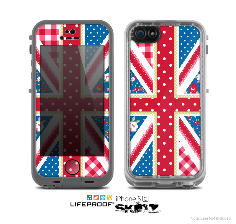 The Fun Styled Vector London England Flag Skin for the Apple iPhone 5c LifeProof Case