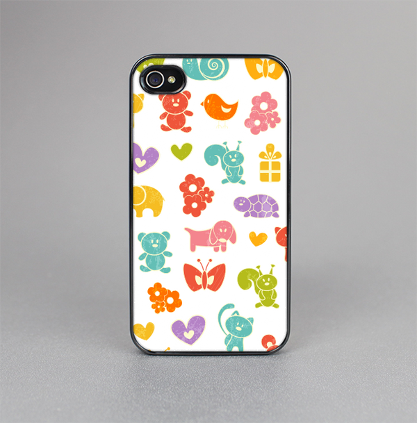 The Furry Fun-Colored Critters Pattern Skin-Sert for the Apple iPhone 4-4s Skin-Sert Case