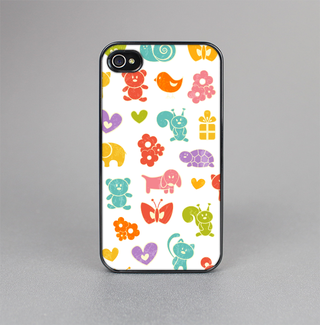 The Furry Fun-Colored Critters Pattern Skin-Sert for the Apple iPhone 4-4s Skin-Sert Case