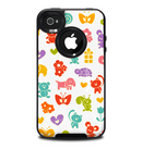 The Furry Fun-Colored Critters Pattern Skin for the iPhone 4-4s OtterBox Commuter Case