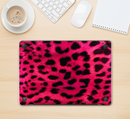 The Fuzzy Real Pink Leopard Print Skin Kit for the 12" Apple MacBook (A1534)