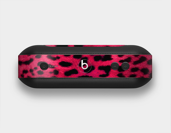 The Fuzzy Real Pink Leopard Print Skin Set for the Beats Pill Plus