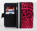The Fuzzy Real Pink Leopard Print Ink-Fuzed Leather Folding Wallet Credit-Card Case for the Apple iPhone 6/6s, 6/6s Plus, 5/5s and 5c