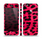 The Fuzzy Real Pink Leopard Print Skin Set for the Apple iPhone 5