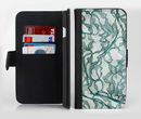 The Gentle Green Wrinkled Lace Ink-Fuzed Leather Folding Wallet Credit-Card Case for the Apple iPhone 6/6s, 6/6s Plus, 5/5s and 5c