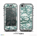 The Gentle Green Wrinkled Lace Skin for the iPhone 5c nüüd LifeProof Case