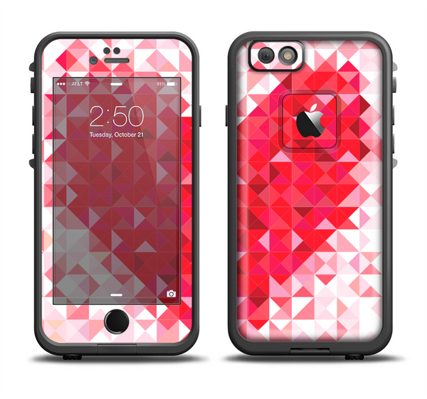 The Geometric Faded Red Heart Apple iPhone 6 LifeProof Fre Case Skin Set