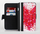 The Geometric Faded Red Heart Ink-Fuzed Leather Folding Wallet Credit-Card Case for the Apple iPhone 6/6s, 6/6s Plus, 5/5s and 5c