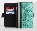 The Glimmer Green Ink-Fuzed Leather Folding Wallet Credit-Card Case for the Apple iPhone 6/6s, 6/6s Plus, 5/5s and 5c
