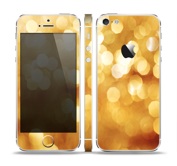 The Glistening Golden Unfocused Light Speckles Skin Set for the Apple iPhone 5