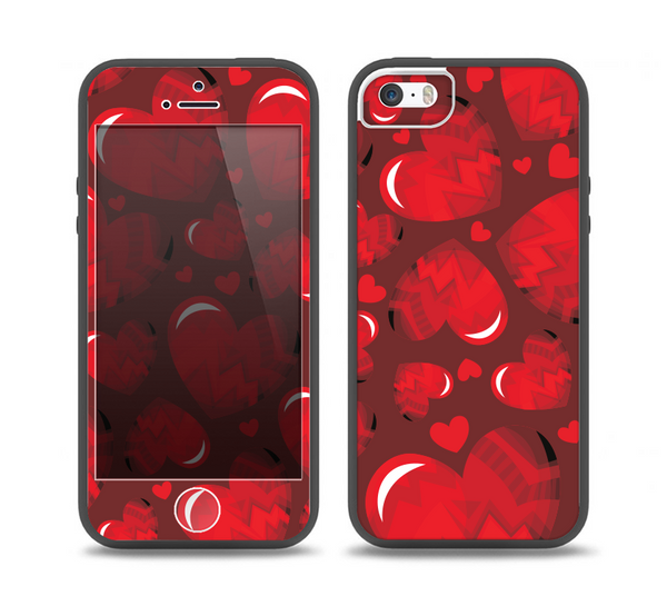 The Glossy Electric Hearts Skin Set for the iPhone 5-5s Skech Glow Case