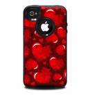 The Glossy Electric Hearts Skin for the iPhone 4-4s OtterBox Commuter Case