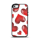 The Glossy Red 3D Love Hearts Apple iPhone 5-5s Otterbox Symmetry Case Skin Set