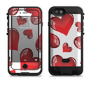 The Glossy Red 3D Love Hearts Apple iPhone 6/6s LifeProof Fre POWER Case Skin Set