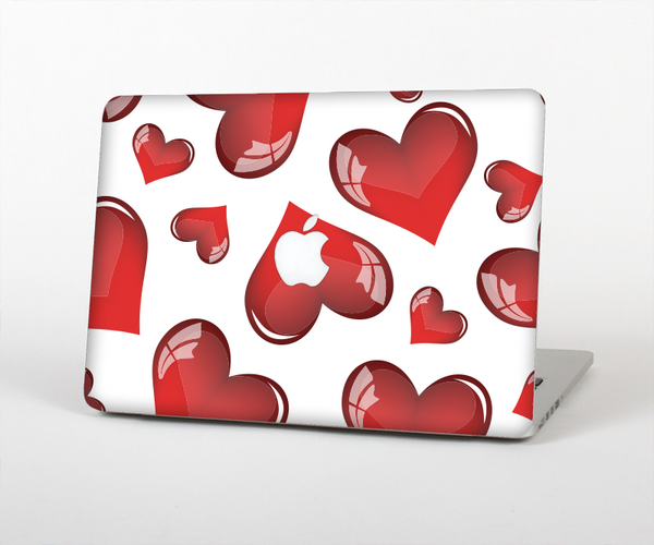 The Glossy Red 3D Love Hearts Skin Set for the Apple MacBook Air 13"