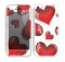 The Glossy Red 3D Love Hearts Skin for the Apple iPhone 5c