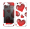 The Glossy Red 3D Love Hearts Skin for the Apple iPhone 5s