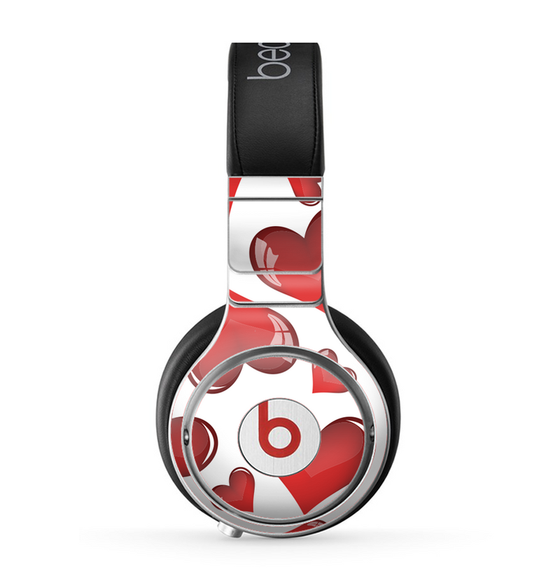The Glossy Red 3D Love Hearts Skin for the Beats by Dre Pro Headphones