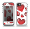 The Glossy Red 3D Love Hearts Skin for the iPhone 5-5s OtterBox Preserver WaterProof Case