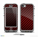 The Glossy Red Carbon Fiber Skin for the iPhone 5c nüüd LifeProof Case