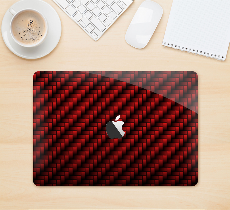 The Glossy Red Carbon Fiber Skin Kit for the 12" Apple MacBook (A1534)