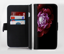 The Glowing Abstract Flower Ink-Fuzed Leather Folding Wallet Credit-Card Case for the Apple iPhone 6/6s, 6/6s Plus, 5/5s and 5c