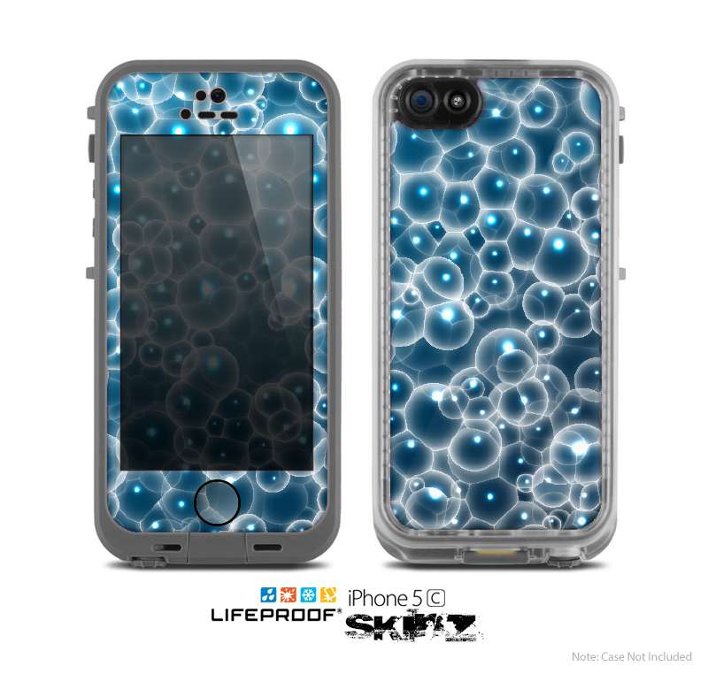 The Glowing Blue Cells Skin for the Apple iPhone 5c LifeProof Case