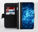 The Glowing Blue Music Notes Ink-Fuzed Leather Folding Wallet Credit-Card Case for the Apple iPhone 6/6s, 6/6s Plus, 5/5s and 5c
