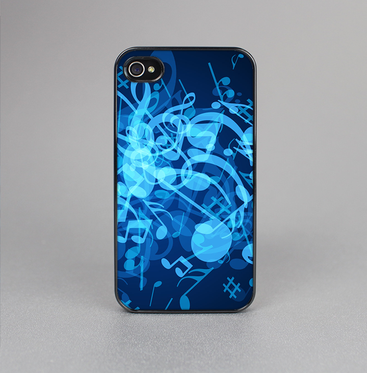 The Glowing Blue Music Notes Skin-Sert for the Apple iPhone 4-4s Skin-Sert Case
