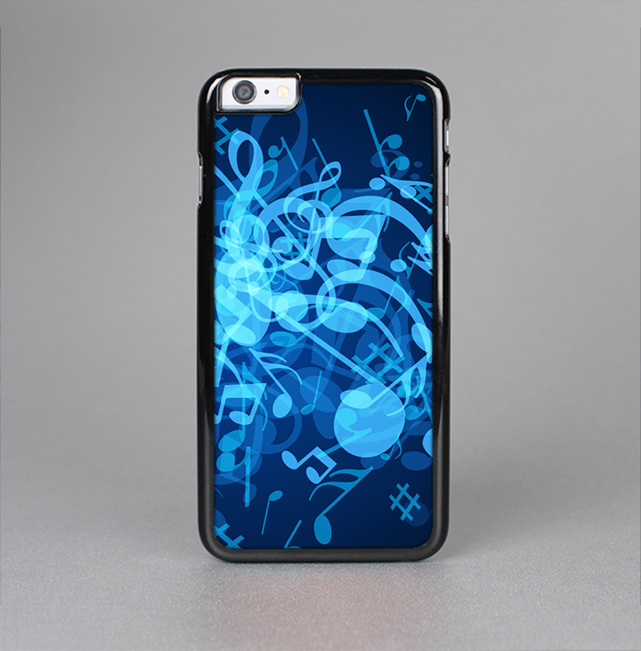 The Glowing Blue Music Notes Skin-Sert Case for the Apple iPhone 6 Plus