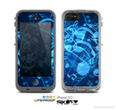 The Glowing Blue Music Notes Skin for the Apple iPhone 5c LifeProof Case
